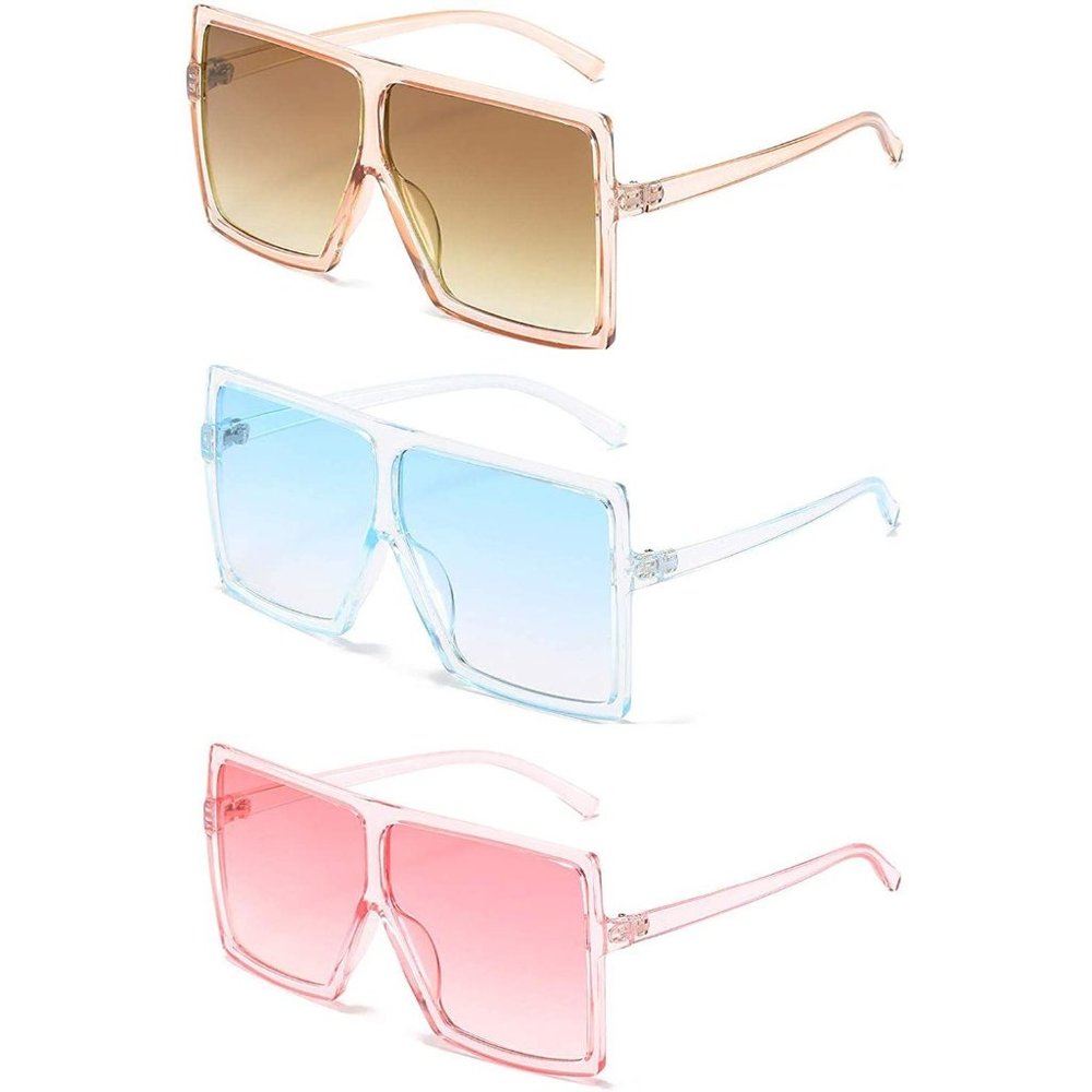 3 pers Square Oversized Sunglasses UV Protection